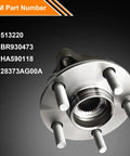Beefy Front Wheel Hub and Bearing Assembly Set for 2005 to 2014 Outback and Legacy with 5 Lug Bolts and ABS Replaces OE BR930473