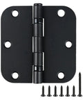 30 Pack Matte Black Door Hinges Ball Bearing Heavy Duty Squeak Free Smooth Operator Hardware Built Tough For Zero Hassle Room Setup And Everyday Residential Use with screws displayed.