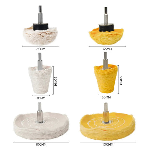 Six-piece Aluminum Wheel Polishing Kit for Drill Buffing Wheel Set Smooths Car And Motorcycle Rims Stainless Steel Chrome