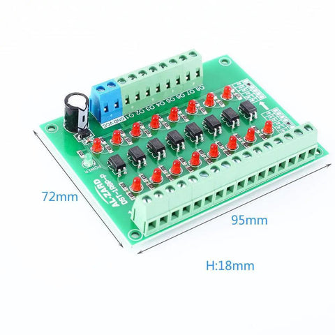 Easy Plug And Play 3.3V To 24V 8 Channel Optocoupler Isolator Photoelectric Isolation Module with 8Bit PNP Output for PLC
