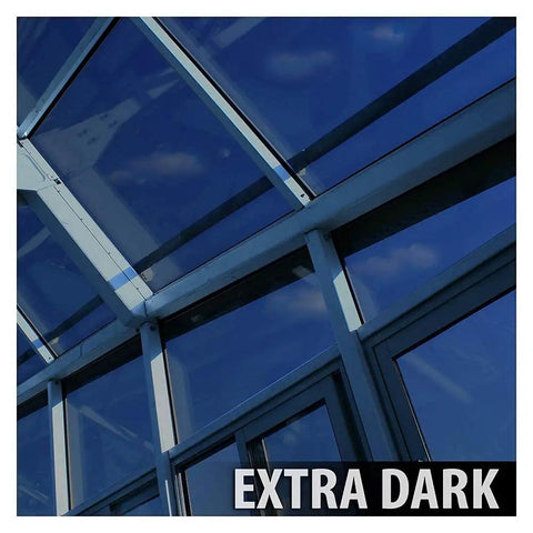 NA05 Window Film For Daytime Privacy And Sun Control Extra Dark Natural Black 5 Very Dark 24 Inch By 14 Feet, applied on glass.