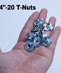 Quarter Inch By Twenty Thread Four Pronged Tee Nuts 100 Pack Zinc Plated Steel Built To Last Easy Install Wood Insert Nuts