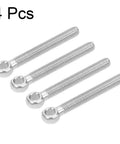 Top Tier 304 Stainless Steel M5 X 40mm Shoulder Eye Bolts Rigging Hardware Fasteners 4 Pack showing four eye bolts with shiny finish.