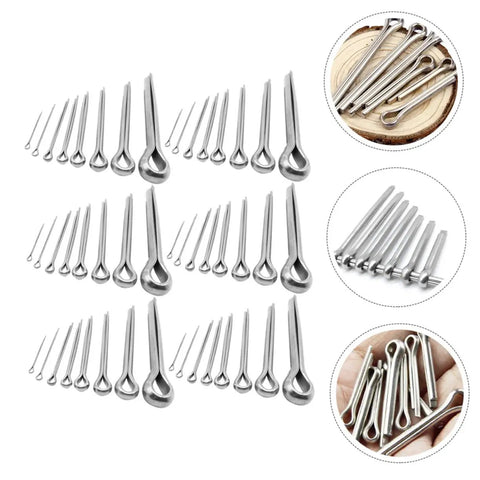 220 Piece Cotter Pin Assortment Kit For Automotive Workshop And Engine Repairs, DIY Friendly And Easy To Use Dowel Hardware Set With Mixed Sizes For Cars, Trucks, And Fast Fixes, silver cotter pins