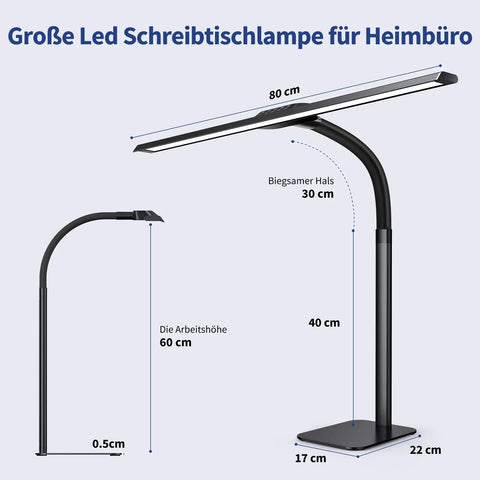 Ultra Wide LED Architect Desk Lamp With Thirty One Point Five Inch Light Bar For Home Office 24W 1800LM Task Lighting Glare Free