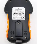Back view of Portable Handheld Sun UV Detector For Measuring UV Levels Outdoors Easy To Use Sunlight UV Meter with battery instructions