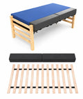 Game Changing College Dorm Bed Expansion Kit To Convert Twin Xl To 48 Inch Wide Mattress Base featuring wooden slats and foam pads.