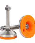 4Pack Adjustable Furniture Leveling Feet Made Of 304 Stainless Steel Heavy Duty Screw Jacks with rubber bottom and metal base.