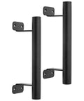 9 Inch Sliding Barn Door Handles Two Pack Black Powder Coated Iron Pull Handles For Gates Garage Outdoor Fence And Interior Closet Doors With No Slip Grip And Rust Proof Finish, shown mounted on white background.