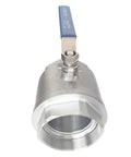 4 Inch Full Port Ball Valve 316 Stainless Steel NPT Female Threads With Serviceable Design Built Tough Blue Vinyl Insulated Handle