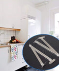 Heavy Duty Stainless Steel Lift Up Stay Cabinet Door Hinge Set 2 Pack for cupboards and cabinets, shown in modern kitchen setting