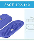 Heavy Duty Industrial Pneumatic Vacuum Sucker Cup For Manipulators 40X80mm Oval Rubber Gripper Pad in blue color.