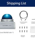 Mid-360 LiDAR Sensor With 10 Cm Minimum Detection Range For Self-Driving Robots shown with accessories