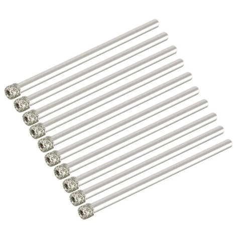 Diamond Coated Hole Saw Drill Bits Set, 3mm 1/8 Inch Shank, Ultra Sharp Cutting For Glass Ceramics Tile Marble Porcelain Bottles