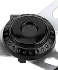 Close-up of 270mm Universal Go Kart Steering Wheel With Ergonomic Grip and smooth alloy ABS construction for racing.