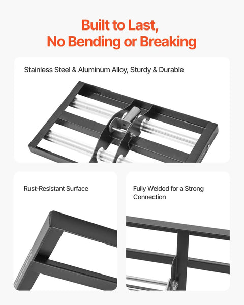 Updated Lawn Leveling Rake With Roller 17 Inch By 10 Inch showing stainless steel and aluminum construction detail