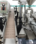 Conveyor belt controller of Built Like A Tank Automatic Pneumatic Liquid Paste Filler with controls for speed adjustment.
