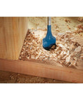Bosch Daredevil spade bit, 1 in. x 6 in., blue steel, drilling into wood with shavings