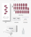 Components of Semi-Cured Gel Nail Strips Value Set With Full Size Lamp And Mini Remover Bare Plum Starter Kit displayed