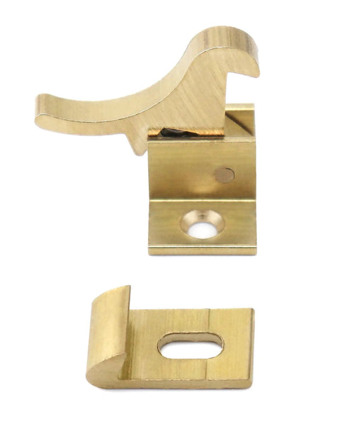 Heavy Duty Solid Brass Elbow Latches For Cabinets And Doors, Secure Elbow Catch Hardware With Mounting Screws, Built Like A Tank For Closets Windows Furniture And Homes