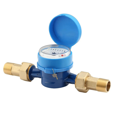 DN20 Water Meter 3/4 Inch NPT, AWWA C712 Certified Gallon Water Flow Meter for Cold Water, corrosion-resistant eco brass construction