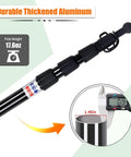 Heavy Duty Telescoping Tarp Poles Set Of 4 For Camping, close-up of aluminum pole thickness and weight details