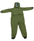 Pro Grade Sand Blasting Hood Suit With Clear Visor, Ventilated Protective Splash Gear For Cast Iron Shipbuilding, displayed flat