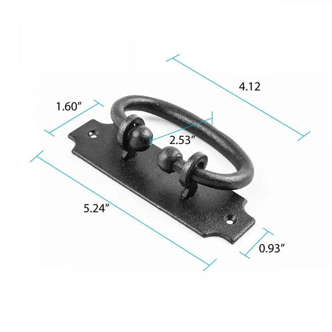 Top Shelf Wrought Iron Cabinet Ring Pulls Antique Colonial Style Black Finish Heavy Duty Drawer Handles Rust Resistant Powder Coating Easy Grip Design Fits Standard Cabinetry For Quick Upgrades