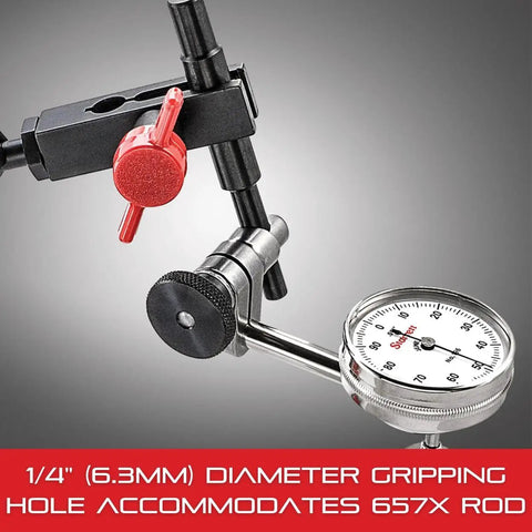 Complete Snug Assembly With Post Hole For Precision Dial Indicator Kit Pro Grade One Quarter Inch And Three Eighths Inch Holes Gear Driven Movement Jeweled Bearings For Machinists And Craftsmen PT18724