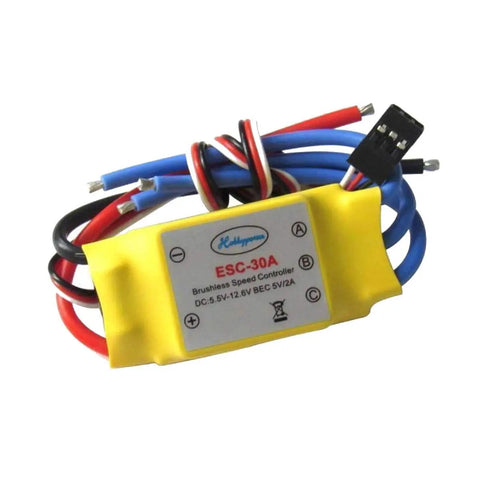 30A Brushless ESC for RC Helicopter Plane and Multirotor with a beefy 40A Burst Up to 10 Seconds Supports 2 to 3S LiPo or 5 to 9S NiMH NiCd
