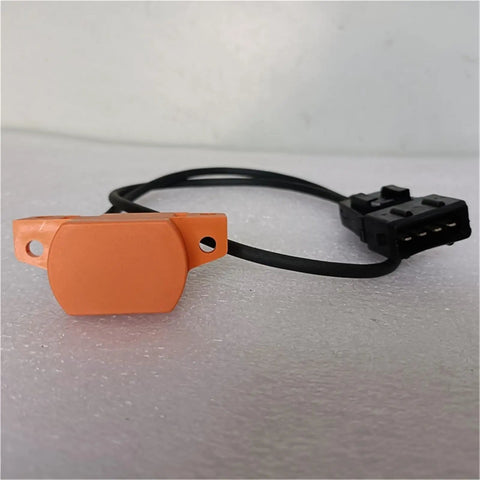 Top Rated Speed Sensor Encode For Excavators: durable orange speed sensor for forklifts with a black cable for precise monitoring.