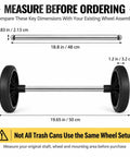 Haul Heavy Bins Like A Boss Without Breaking A Sweat Using This Tough Trash Wheel Replacement Kit Featuring Seven Inch Rubber Garbage Tires 18.8 Hollow Shaft And Quick Axle Swap For Smooth Outdoor Cart Mobility dimensions with rubber wheel kit and metal shaft