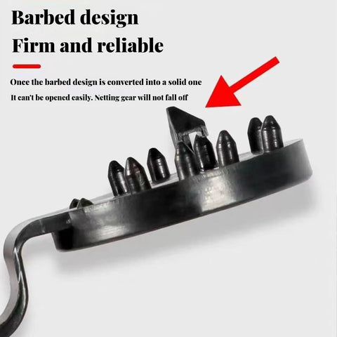 Close-up of the barbed teeth design on a Beefy Lock Grip Tarp Clips Set for Windproof Shade Sails and Tarps Universal Garden Net Clamps.