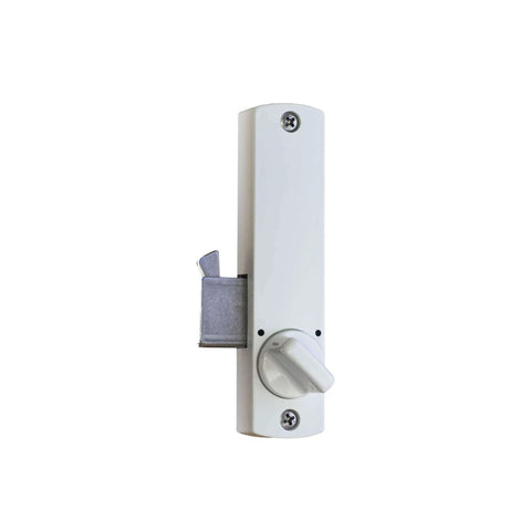 Keyless Push Button Surface Mount Hook Bolt Lock For Sliding Doors White Finish With Programmable Code Ideal For Light Duty Applications