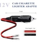 Heavy Duty Fused Cigarette Lighter Male Plug With Embedded 15A Safety Fuse And Crisp Led Glow, showing red and black wires.