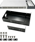 Heavy Duty 1U Rack Mount Shelf For Network Gear 19 Inch Server Bracket With Black Coated Steel Build components including bracket, shelf, and screws.