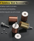 304 stainless steel accessories with rust-resistant finish, showing multiple fittings in various colors and screws.