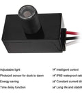 Outdoor Photocell Light Sensor for Dusk To Dawn Lighting No Fuss Auto On Off Hard Wired Post Light with features listed