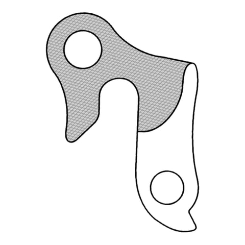 Illustration of Rear Derailleur Hanger 27 For Specific Bicycle Frames Includes M8 Nut And Bolt, Easy Dropout Alignment Check, Part 32-00-350