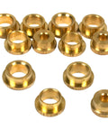 12 Assorted Brass Pivot Bushings For Clocks And Grandfather Clock Repair Movement Parts Kit, Various Sizes Displayed