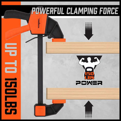 8 Pack Woodworking Bar Clamps Set Including 4 6 Inch Clamps, 2 12 Inch Clamps And 2 6 Inch Spring Clamps, 150 Lb Load Capacity