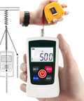 Digital Force Gauge 500 N Push Pull Tester Portable Force Meter With Units N Lb Kg Oz For Electronics Construction Hardware Fishing Gear And Load Testing Workhorse, handheld in use