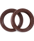Two brown FKM rotary shaft oil seal 35x45x10mm rings for machinery and automotive use, preventing oil leaks in harsh environments.