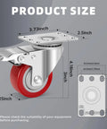 Stainless Steel 3 Inch Caster Wheels With Brakes Heavy Duty 304 Stainless Casters Set Of 4 Anti Corrosion Industrial Castors