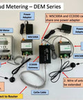 Electric kWh Submeter 1 Phase 3 Wire with RS485 120 to 240V 50A Internal CT for Real Time Energy Monitoring Cloud Metering setup