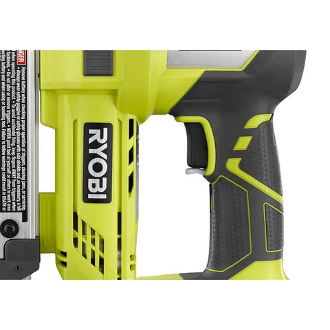 Cordless AirStrike 23-Gauge Pin Nailer, 18-Volt One Plus, close-up of grip handle with GRIPZONE Comfort.