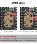 Comparison of TMC2209 V1.3 stepper drivers in UART mode, showing factory default and modified UART pin connection.