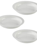 Three-pack Spillproof Lip Plate For Adults With Inner Lip Guide, No Mess Non Slip 9 Inch Plate, White set for independent eating.