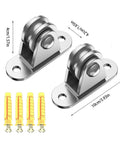 Built Tough Silent Winch Block Pulley Set For Lifting 176 Lb Capacity Stainless Steel Cable with dimensions and mounting screws