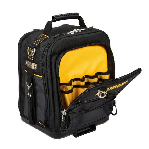 ToughSystem Two Point Zero Compact Tool Bag With Over 25 Pockets Double Sided Access Front Bungee Cord Waterproof Base Quick Access